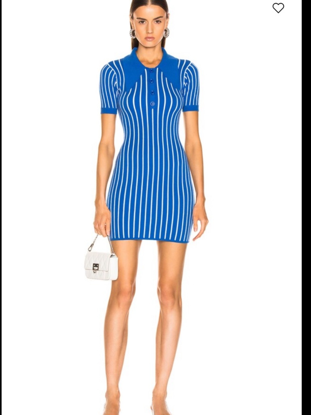 JOOSTRICOT Blue & White Striped Polo Dress - small